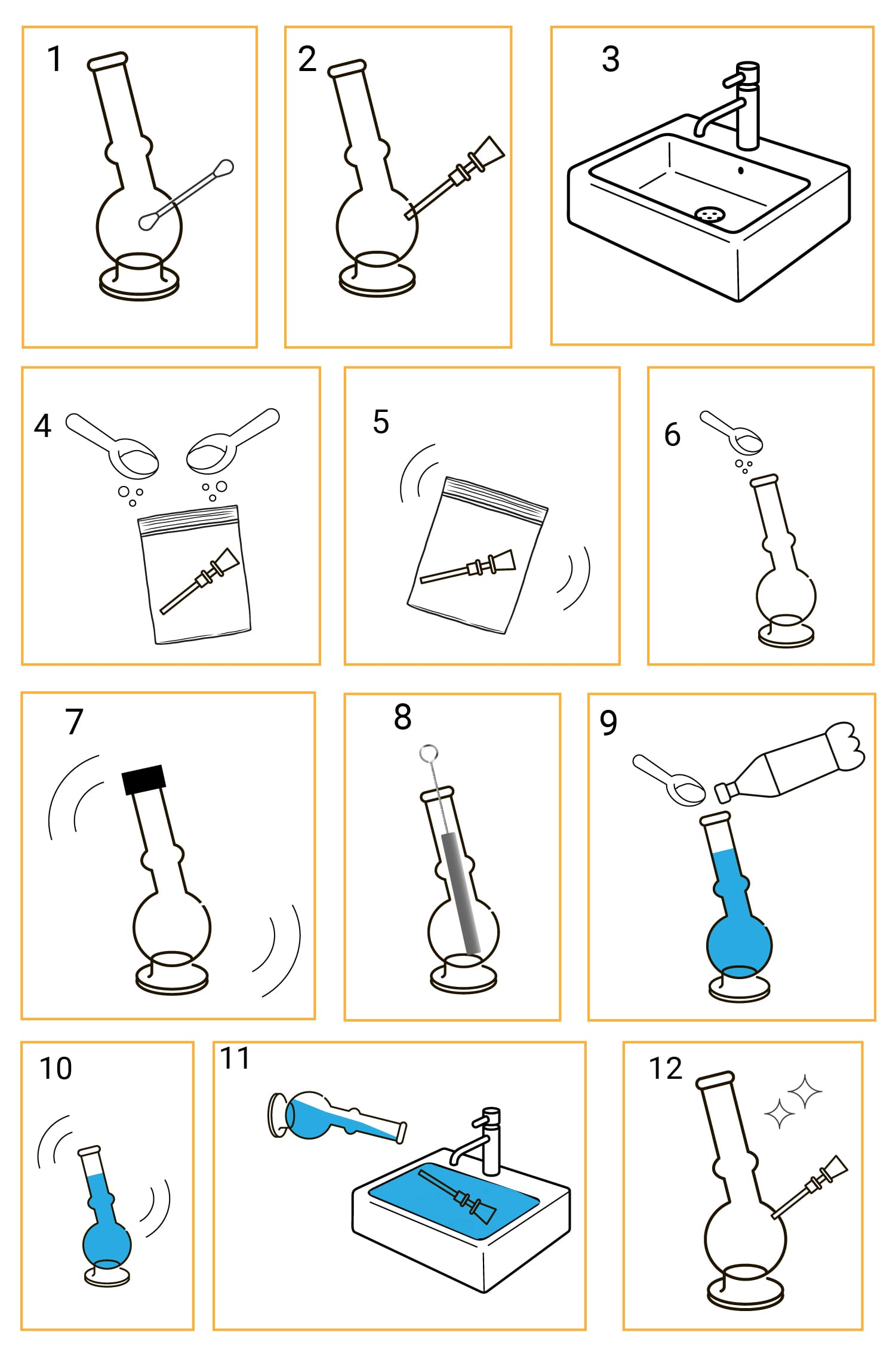 Het schoonmaken van je bong, kom of pijp