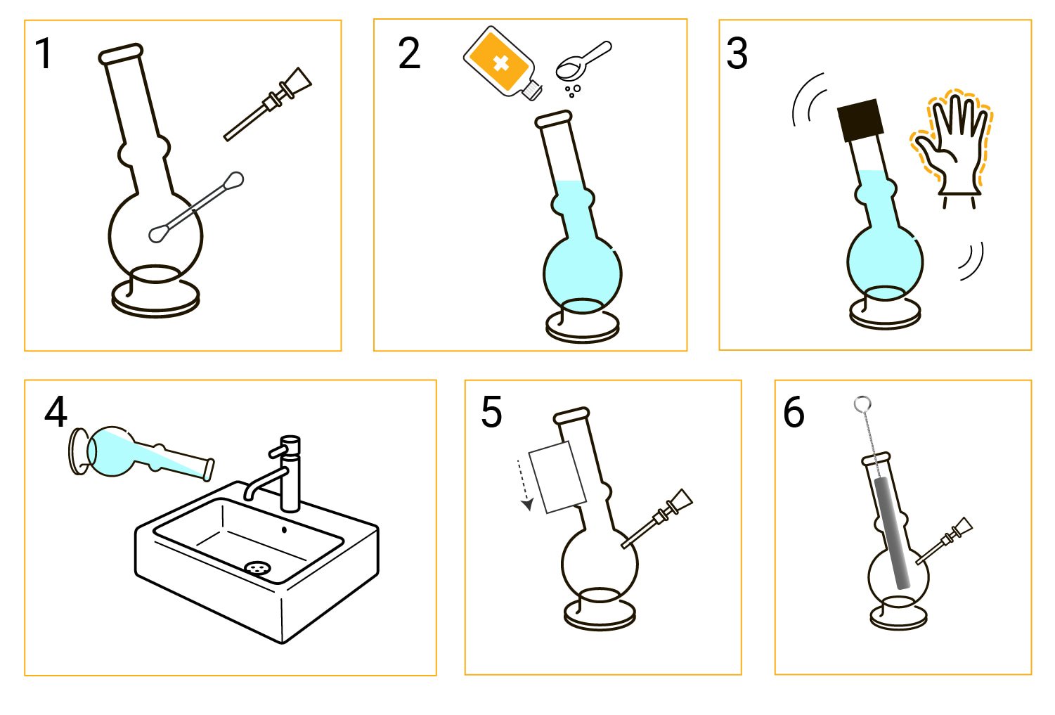 Het schoonmaken van je bong, kom of pijp