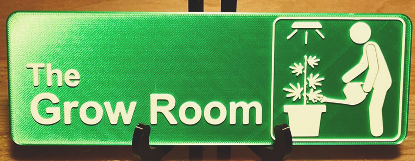 Luminous Grow Room Light Een groen bord met de woorden