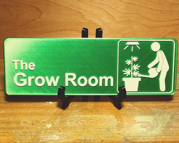 Luminous Grow Room Light Een groen bord met de woorden