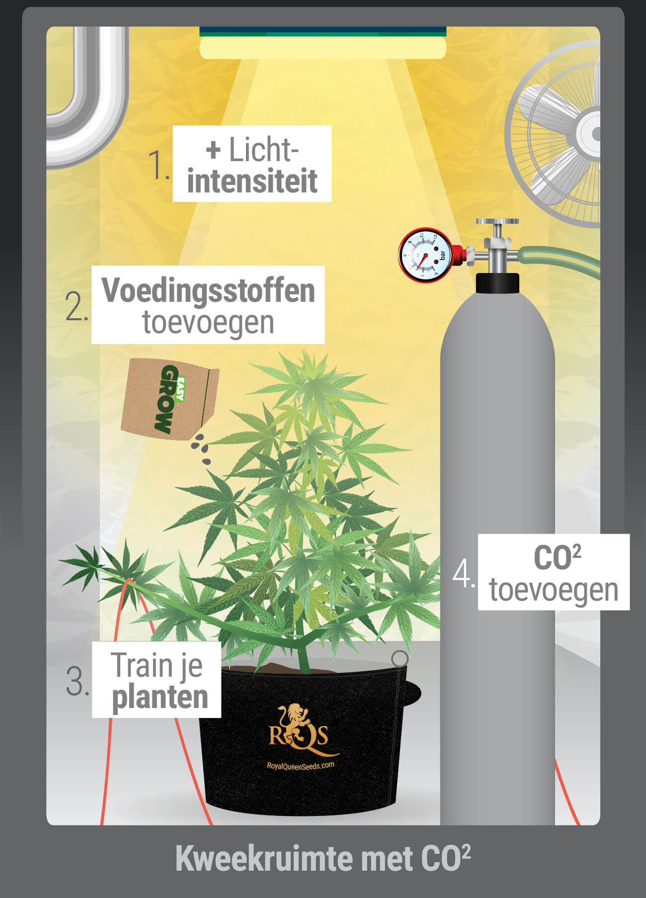 Kweekruimte met CO2