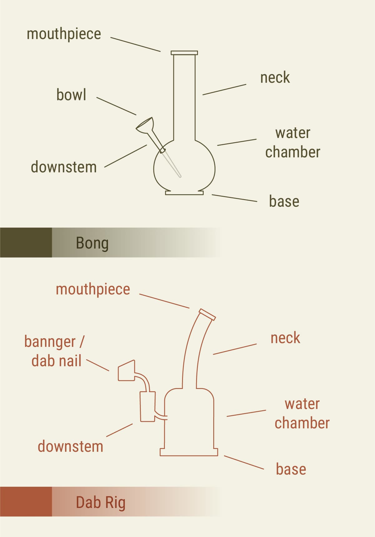 Dab rig versus bong: design Dab rig versus bong: design