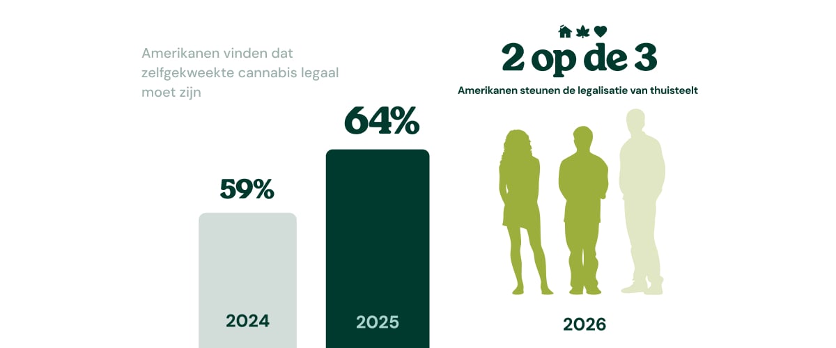 Infographic die laat zien dat 76% van de cannabisgebruikers liever high wordt van cannabis dan de buzz van alcohol ervaart.