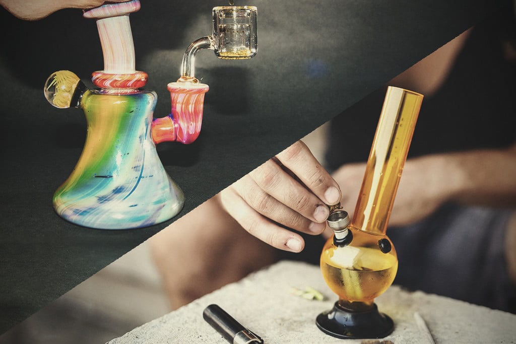 Wat is het verschil tussen een dab rig en een bong?