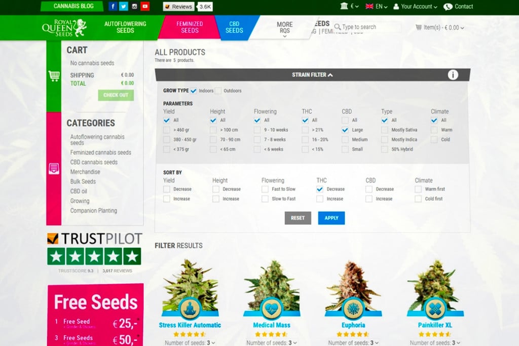 Wij Introduceren De Royal Queen Seeds Cannabis Strain Finder!